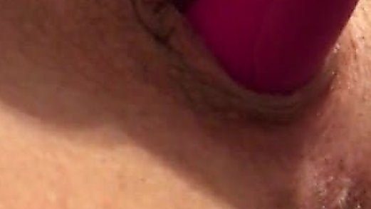 Close up leneanme cumming on her pink vibrator.
