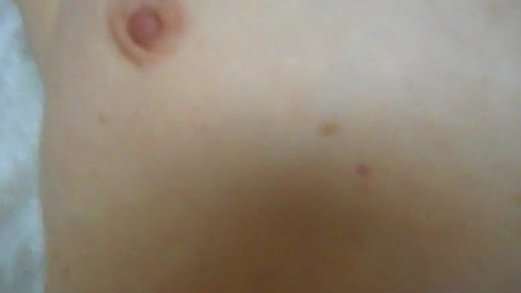 looking at wife's tits and wide open hairy cunthole