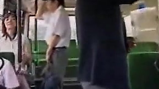 Japanese Milf and boy masturbate each other on the bus Pt1
