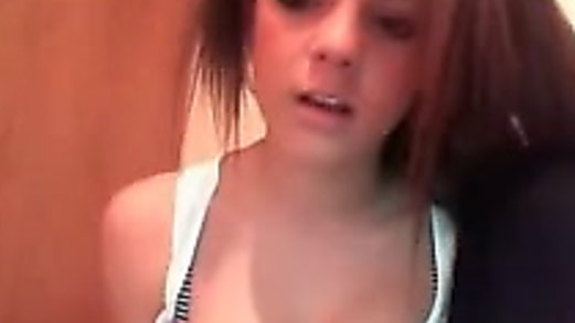 Busty teen showing her tits and pussy