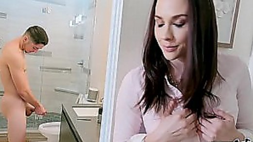 BANGBROS - Stepmom Chanel Preston Catches Son Jerking Off In Bathroom