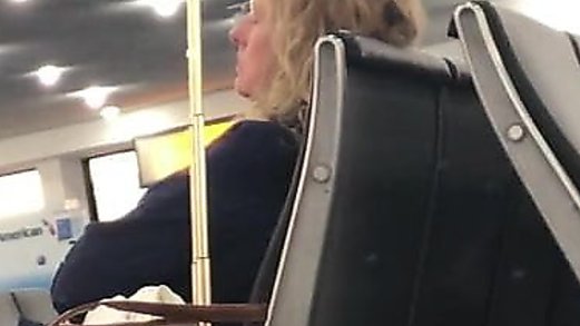 Woman sintribating at airport