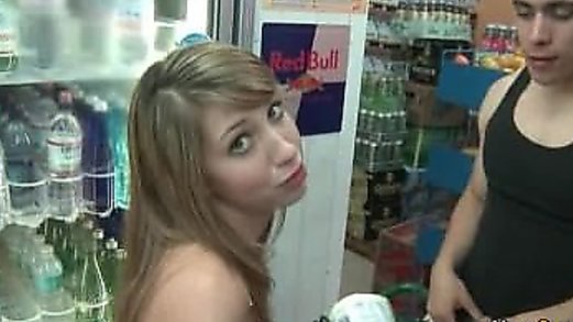 Coeds Public Flashing Titties In Grocery Store