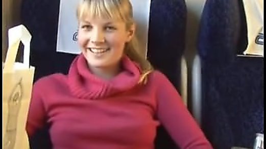 Blonde Veronika sex on train