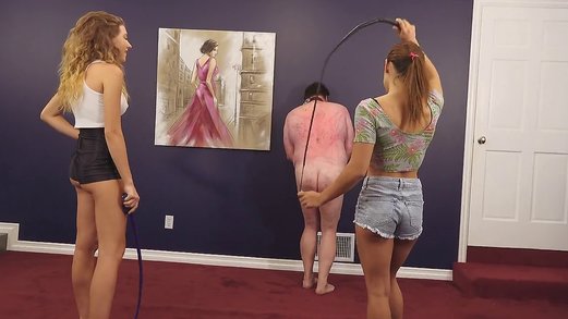 Cruel whipping by two young mistresses