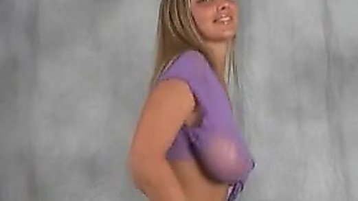Braless teen boob bouncing