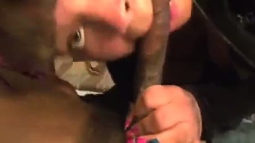 Ebony girl sucking dick like a pro