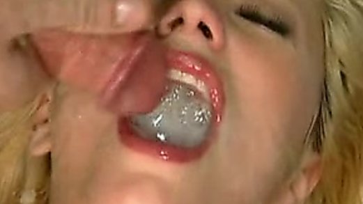 Swallowing Huge Loads Of Delicious Sperm