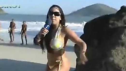 Real Nude Beach Brazilian TV Report - Mulher Melao