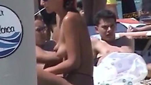 Best ever puffy nipples in the beach