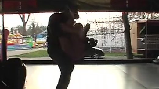 Nasty whore in public gets hard pussy fuck and cumshot