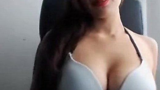 Young with lactating tits plays with pussy