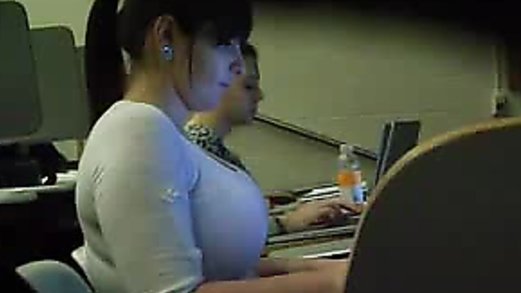 Huge Tits In College Classroom
