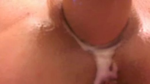 Dildo and hot girl in creamy pussy